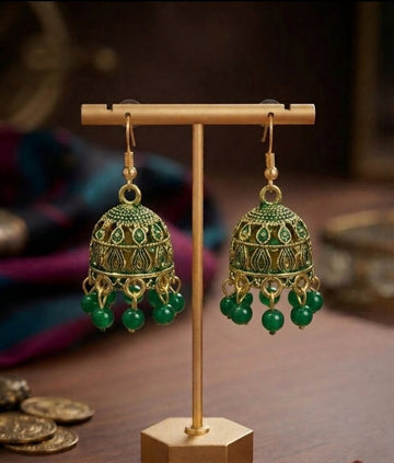 Antique Gold Dome Jhumkas